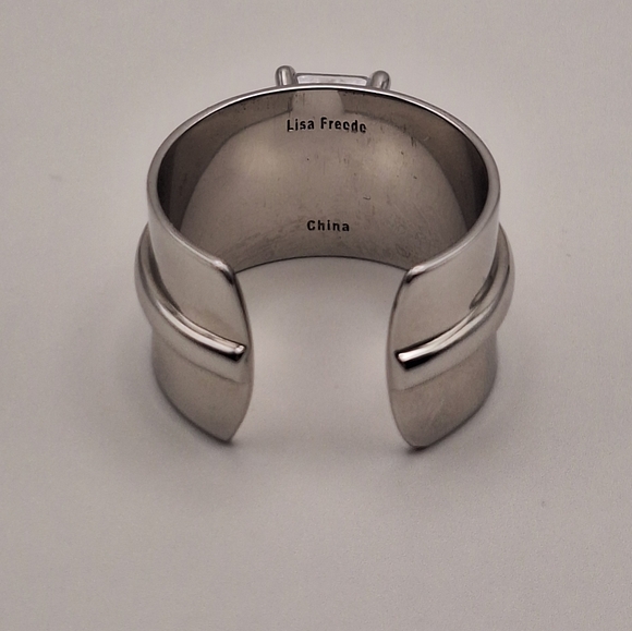 Diamonique x Lisa Freede Emerald-Cut Adjustable Cigar Band Ring–Silver Tone Sz 7 - Picture 7 of 12